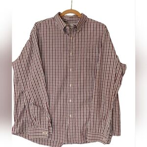 Croft & Barrow Men's Plaid Shirt - Burgundy and White
